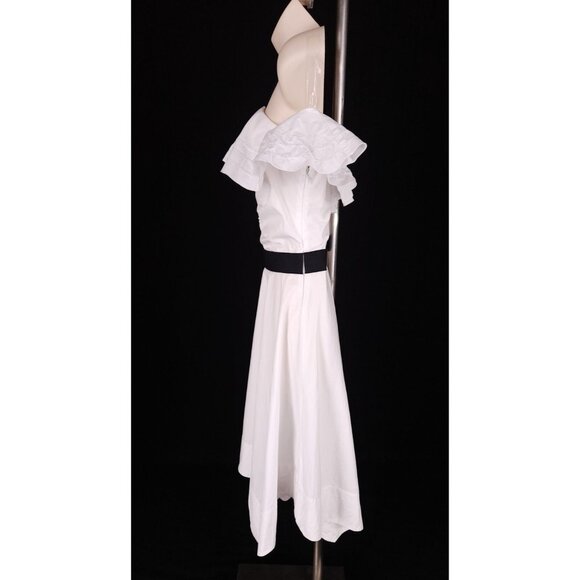 Derek Lam 10 Crosby Off The Shoulder Halter Dress 0 XS White Poplin $495US - Picture 8 of 11